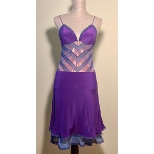 Lingerie: Purple Slip Dress With Sheer Cut-Outs